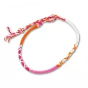 Pulsera trenza indiana 3 mm Rosa/Naranja x1