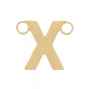 Letra alfabética entrepieza 6x7 mm - X - Acero inoxidable 316L Dorado x1