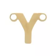 Letra alfabética entrepieza 6x7 mm - Y - Acero inoxidable 316L Dorado x1