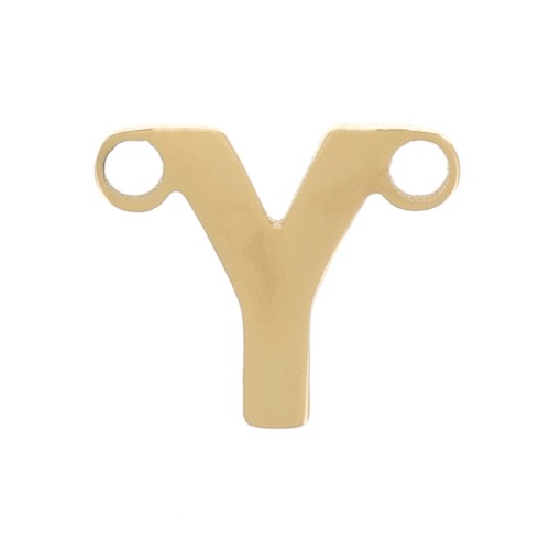 Letra alfabética entrepieza 6x7 mm - Y - Acero inoxidable 316L Dorado x1