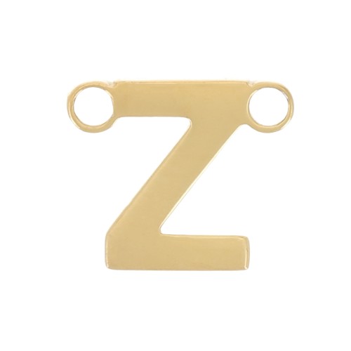 Letra alfabética entrepieza 6x7 mm - Z - Acero inoxidable 316L Dorado x1