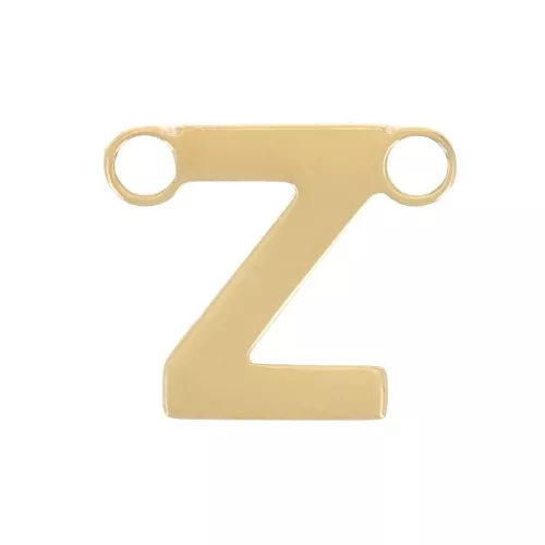 Letra alfabética entrepieza 6x7 mm - Z - Acero inoxidable 316L Dorado x1