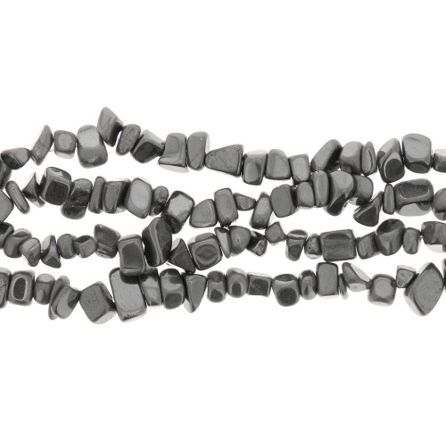 Cuentas de chips 5 - 8  mm imitation Hematite x85 cm