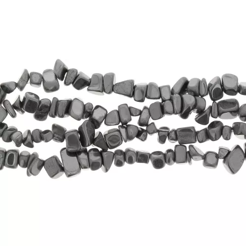 Cuentas de chips 5 - 8  mm imitation Hematite x85 cm