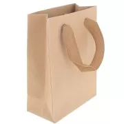 Bolsas de regalo kraft con asas de nylon trenzado 16x12x6 cm - Marrón x10