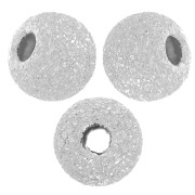 Cuentas redondas diamante 3 mm - con agujero 1,1 mm - Plata 925 x20