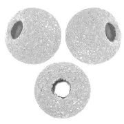 Cuentas redondas diamante 3 mm - con agujero 1,1 mm - Plata 925 x20