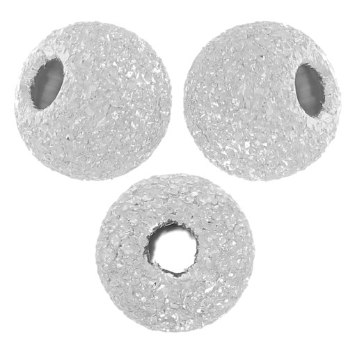 Cuentas redondas diamante 3 mm - con agujero 1,1 mm - Plata 925 x20