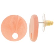 Ganchos pendientes acrílicos redondos de 18 mm - Peach Marble x2|raw }}