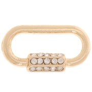 Cierre imitación distanciador oval 18x9,5 mm con óxidos de circonio - Doradox1