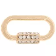 Cierre imitación distanciador oval 18x9,5 mm con óxidos de circonio - Doradox1