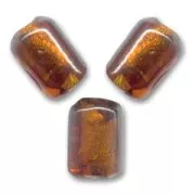 Cilindros hoja de plata 11x8 mm Dark Topaz x4