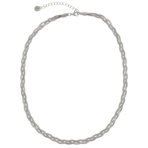 Gargantilla de malla espejo trenzada de 4,5 mm - Acero inoxidable 304 x46cm