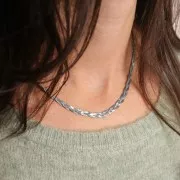 Gargantilla de malla espejo trenzada de 4,5 mm - Acero inoxidable 304 x46cm