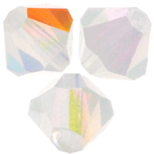 Preciosa seed beads - Bead rondelle 5 mm - White Opal AB x12