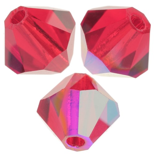 Preciosa seed beads - Bead rondelle 6 mm - Light Siam AB x12