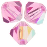 Cuentas tupis Preciosa 5 mm - Arandela Bead - Rosa AB x12