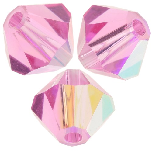 Cuentas tupis Preciosa 5 mm - Arandela Bead - Rosa AB x12