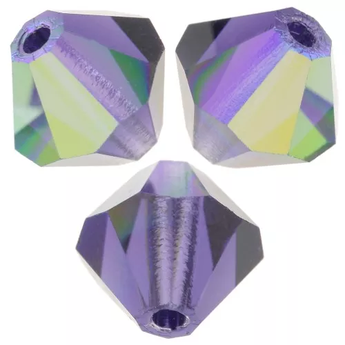 Preciosa rondelle beads - Rondelle Bead 6 mm - Deep Tanzanite AB x12