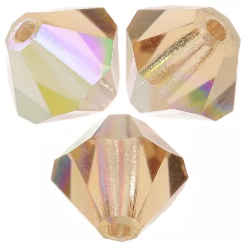 Preciosa rondelle beads - Bead 6 mm - Light Colorado Topaz AB x12
