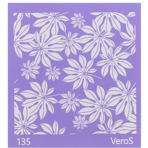 Silk Screen VeroS para arcilla polimérica 90x90 mm - Aralia motivo hoja n°135 x1