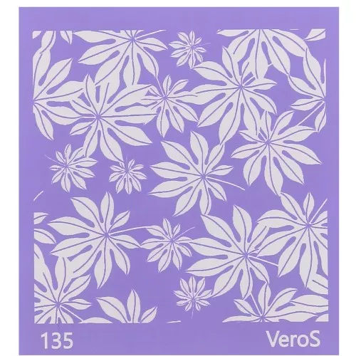 Silk Screen VeroS para arcilla polimérica 90x90 mm - Aralia motivo hoja n°135 x1