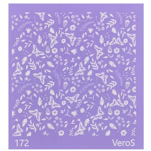 Silk Screen VeroS para arcilla polimérica 90x90 mm - Mariposas florales n°172 x1