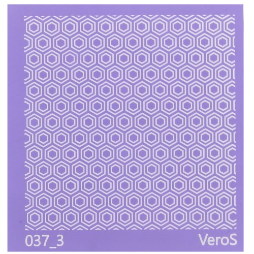 Silk Screen VeroS para arcilla polimérica 90x90 mm - Dibujo de colmena n°037_3 x1