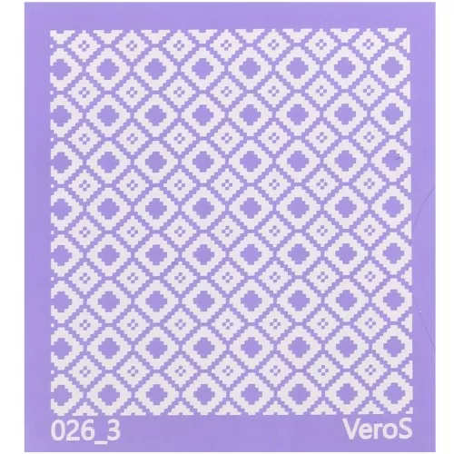 Silk Screen VeroS para arcilla polimérica 90x90 mm - Motivo gráfico n°026_3 x1