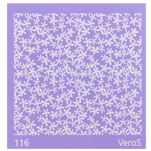 Silk Screen VeroS para arcilla polimérica 90x90 mm - Diseño florecitas n°116 x1