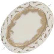Cuentas ovaladas grabadas planas 17x13 mm estilo vintage - Crema - Doradox5