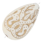 Gotas ovaladas grabadas planas 18x11 mm estilo vintage - Crema - Doradox5|raw }}