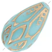 20x11 mm perlas trabajadas estilo vintage - Turquesa - Doradox5