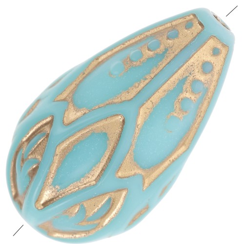 20x11 mm perlas trabajadas estilo vintage - Turquesa - Doradox5