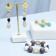 20x11 mm perlas trabajadas estilo vintage - Turquesa - Doradox5