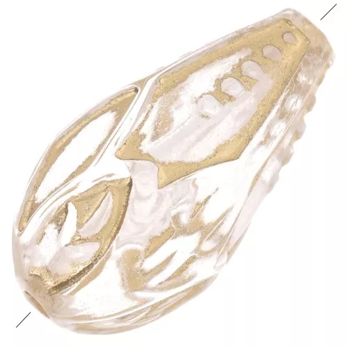 Cuentas en forma de pera 20x11 mm estilo vintage - Transparente - Doradox5