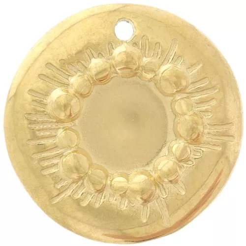 Colgante redondo irregular 15 mm para cabujón de 6 mm - Acero inoxidable 304L dorado x1