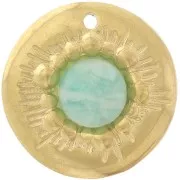 Colgante redondo irregular 15 mm para cabujón de 6 mm - Acero inoxidable 304L dorado x1