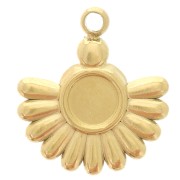 Colgante étnico 14x12 mm para cabujón de 4 mm - Acero inoxidable 304L dorado x1|raw }}