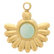 Colgante étnico 14x12 mm para cabujón de 4 mm - Acero inoxidable 304L dorado x1