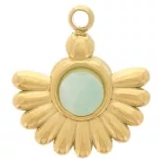 Colgante étnico 14x12 mm para cabujón de 4 mm - Acero inoxidable 304L dorado x1