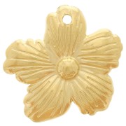 Colgante flor con rayas 17x18 mm - Acero inoxidable 304L Dorado x1