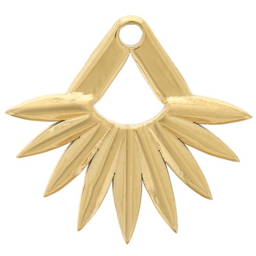 Colgante medio sol étnico 16x17 mm - Acero inoxidable dorado 304L x1