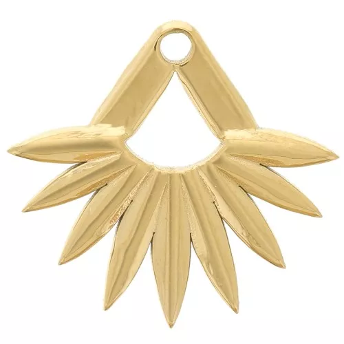Colgante medio sol étnico 16x17 mm - Acero inoxidable dorado 304L x1