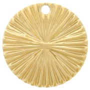 Charm redondo efecto plisado 17 mm - Acero inoxidable 304L Dorado x1|raw }}