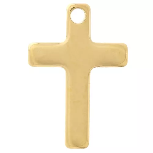 Dijes Cruz 16x11 mm - Acero inoxidable 304L Dorado x4