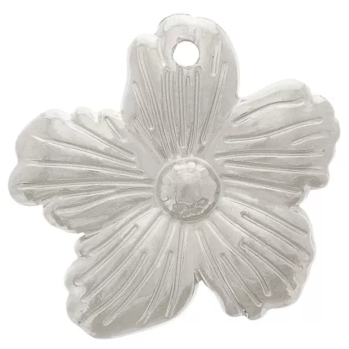 Colgante flor estriada 17x18 mm - Acero inoxidable 304L x1