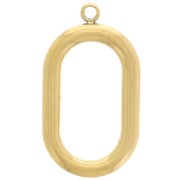 Colgante hueco ovalado 21x12 mm - Acero inoxidable dorado 304L x1