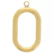 Colgante hueco ovalado 21x12 mm - Acero inoxidable dorado 304L x1