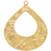 Colgantes gota martillada 27x23 mm - Acero inoxidable 304L Dorado x2|raw }}